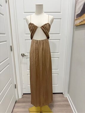 Zara Cutout Burnished Gold Dress